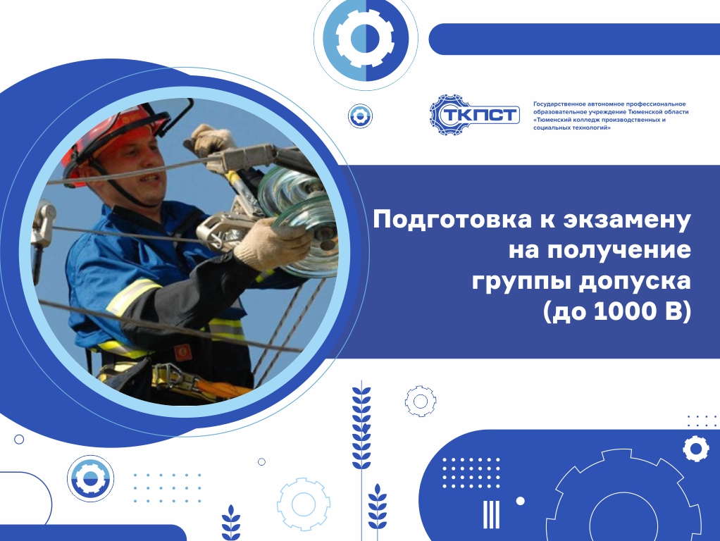 Подготовка к экзамену на получение группы допуска (до 1000 В)